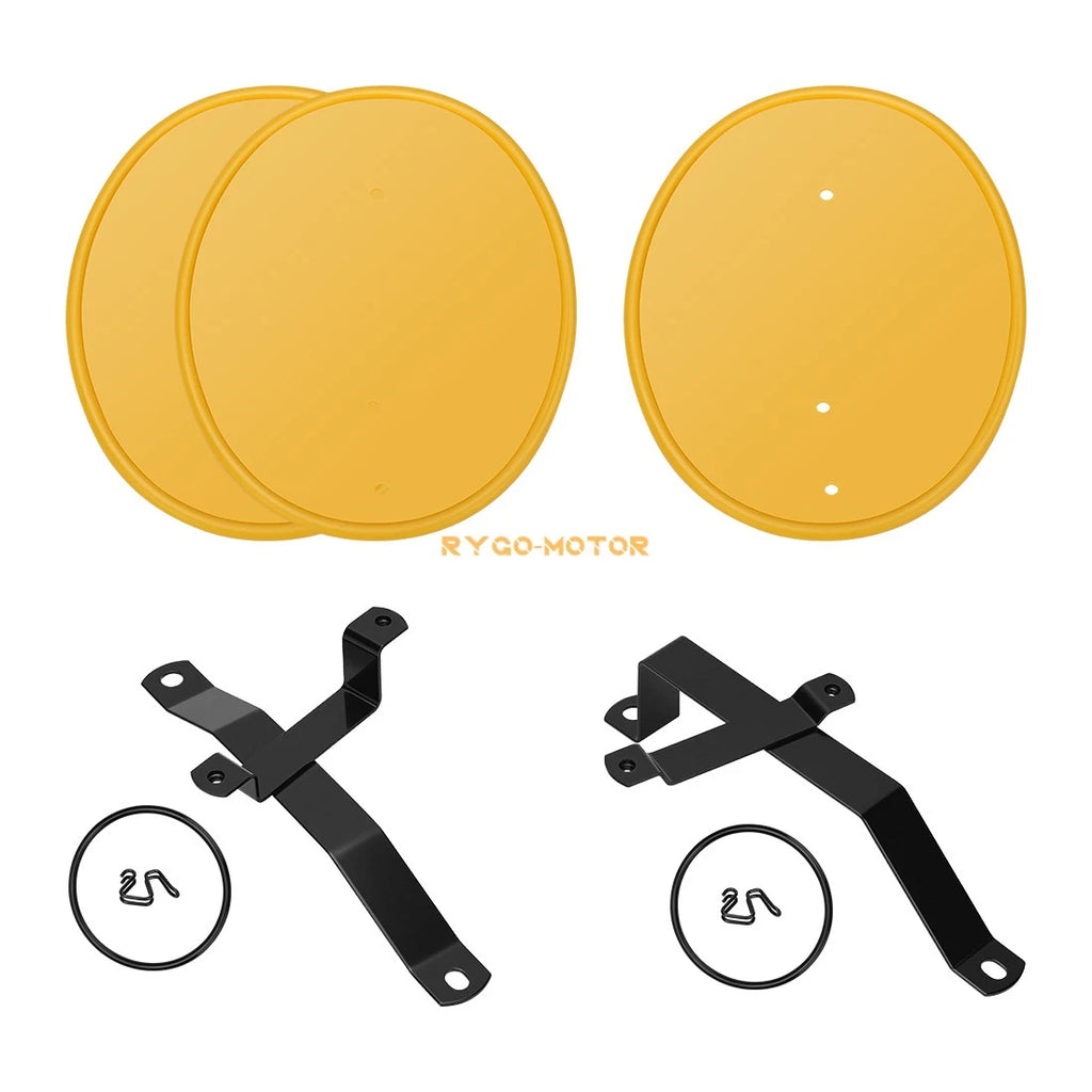 3 Yellow Number Plates with Brackets Kit for Honda Z50 Z50R (1979–1987)