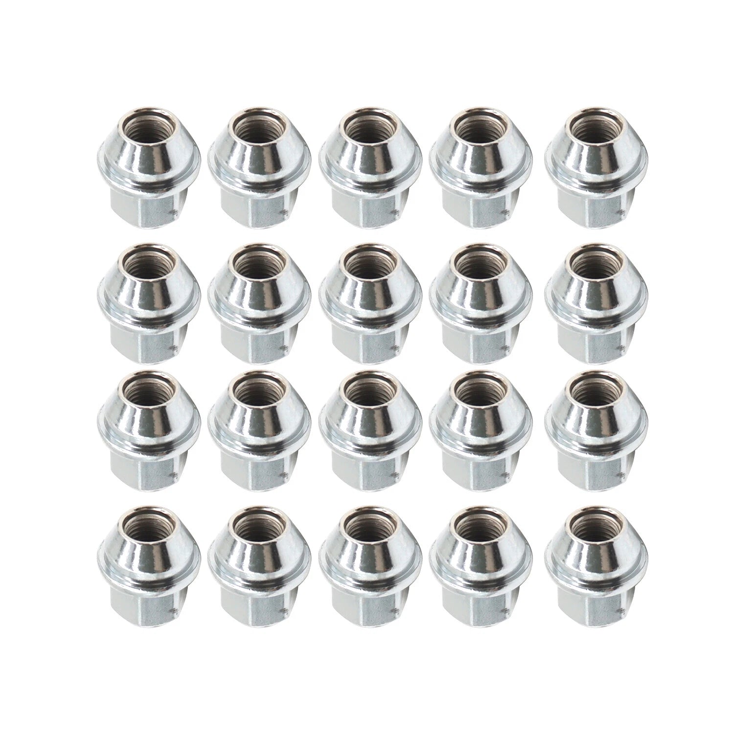Set of 20 Chrome Lug Nuts for Ford Edge, Mustang (2007–2023) ACPZ1012M