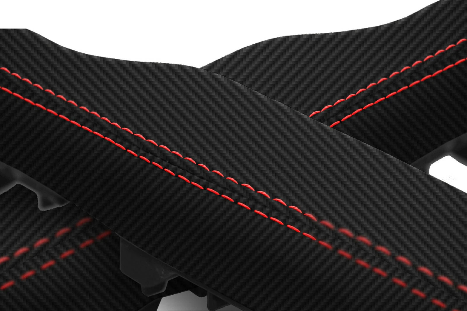 Door Panel Armrest Cover for BMW E65 E66 (2001–2008) Carbon Fiber Red Stitch