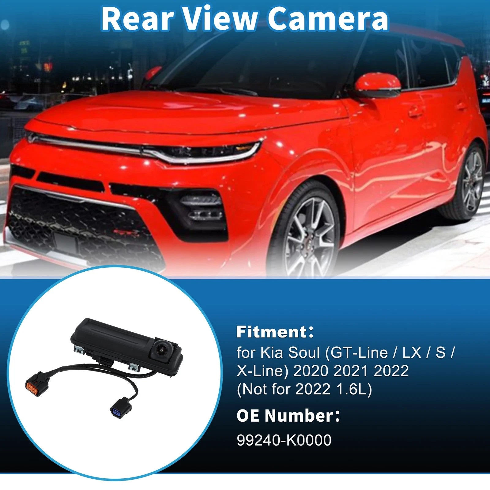 Rear View Backup Park Assist Camera 99240-K0000 for Kia Soul (2020–2022)