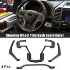 Set of 4 Dashboard Steering Wheel Panel Trim Stickers for Ford F-150 (2015–2019)