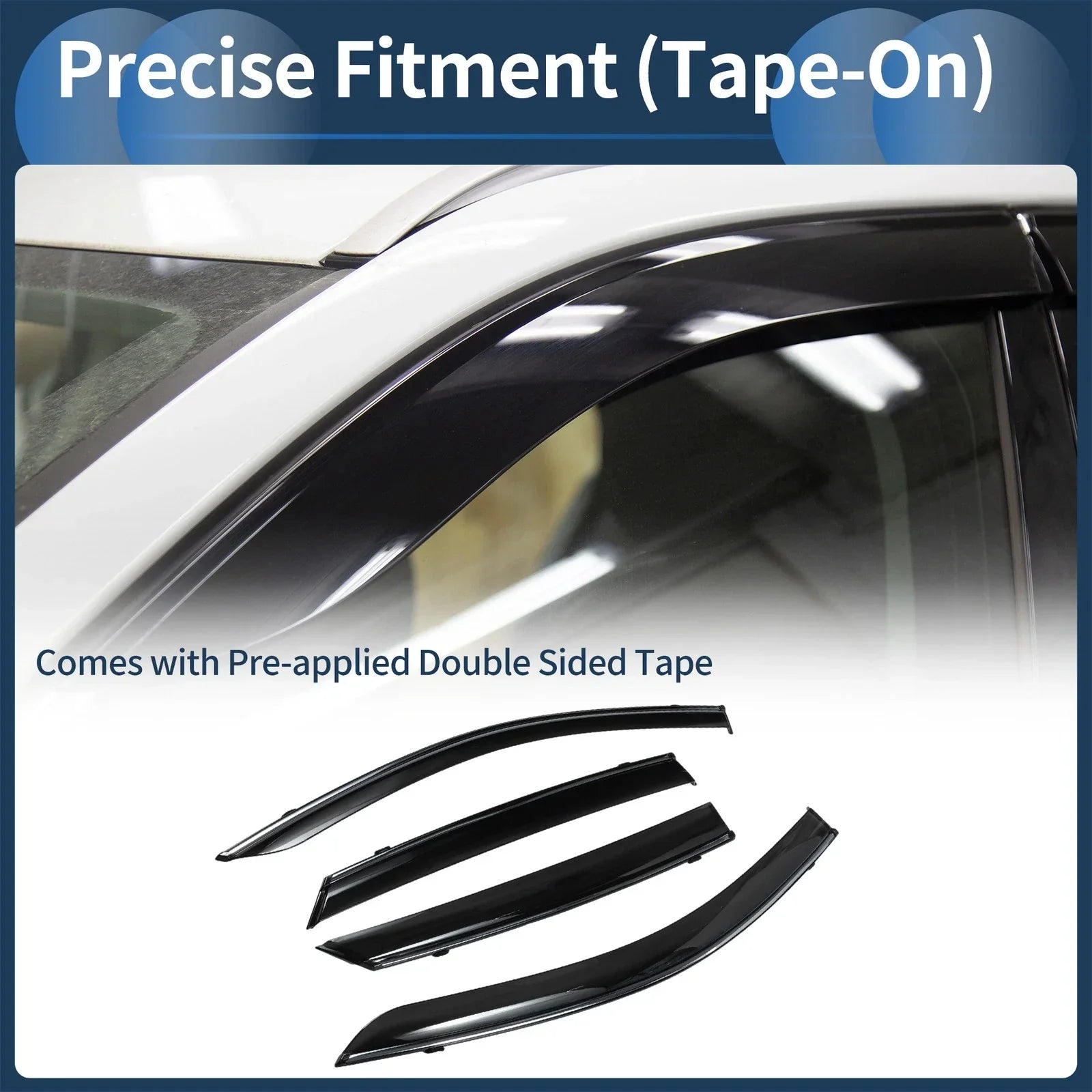 Window Deflectors for Hyundai Elantra 2021 Side Window Vent Visors Black Set