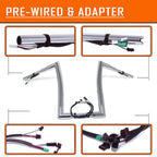 1.5" Prewired Handlebar for Harley Road King FLHR FLHRC (2014–2015)