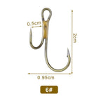 Fishing Hooks Pack of 20 for Zander (High Carbon Steel, Golden Barbed)