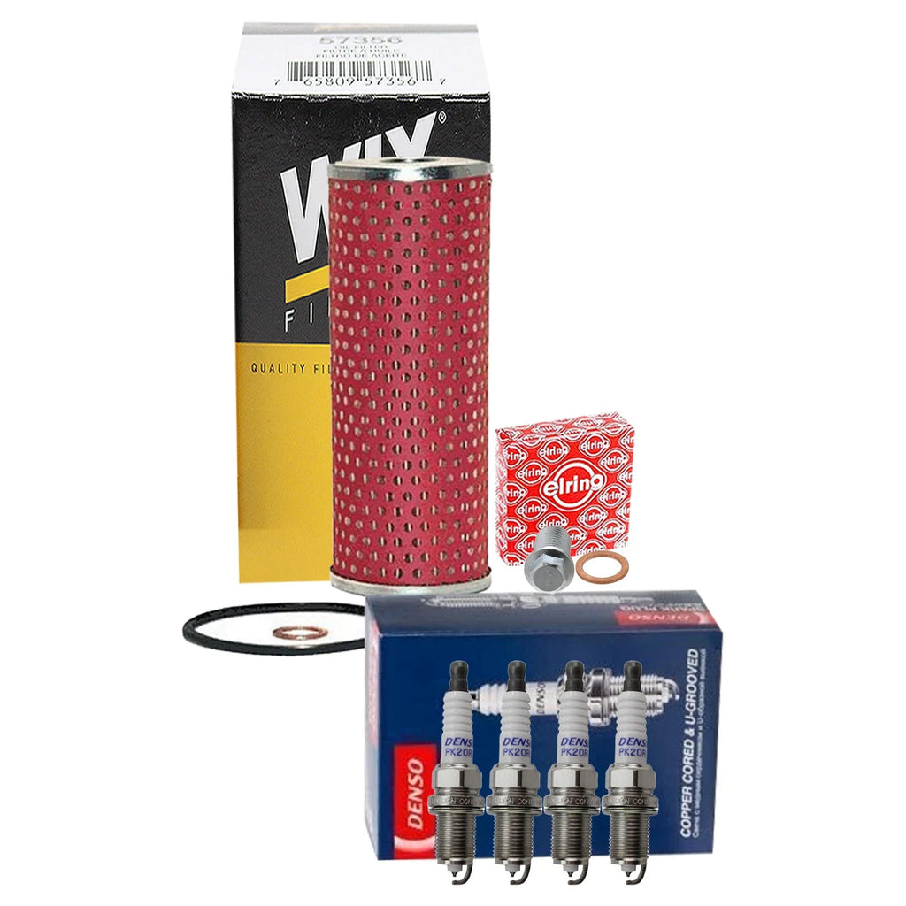 Wix Engine Oil Filter & Denso 4 Spark Plugs for Mercedes R170 SLK230 W203 C230 (1998–2007)