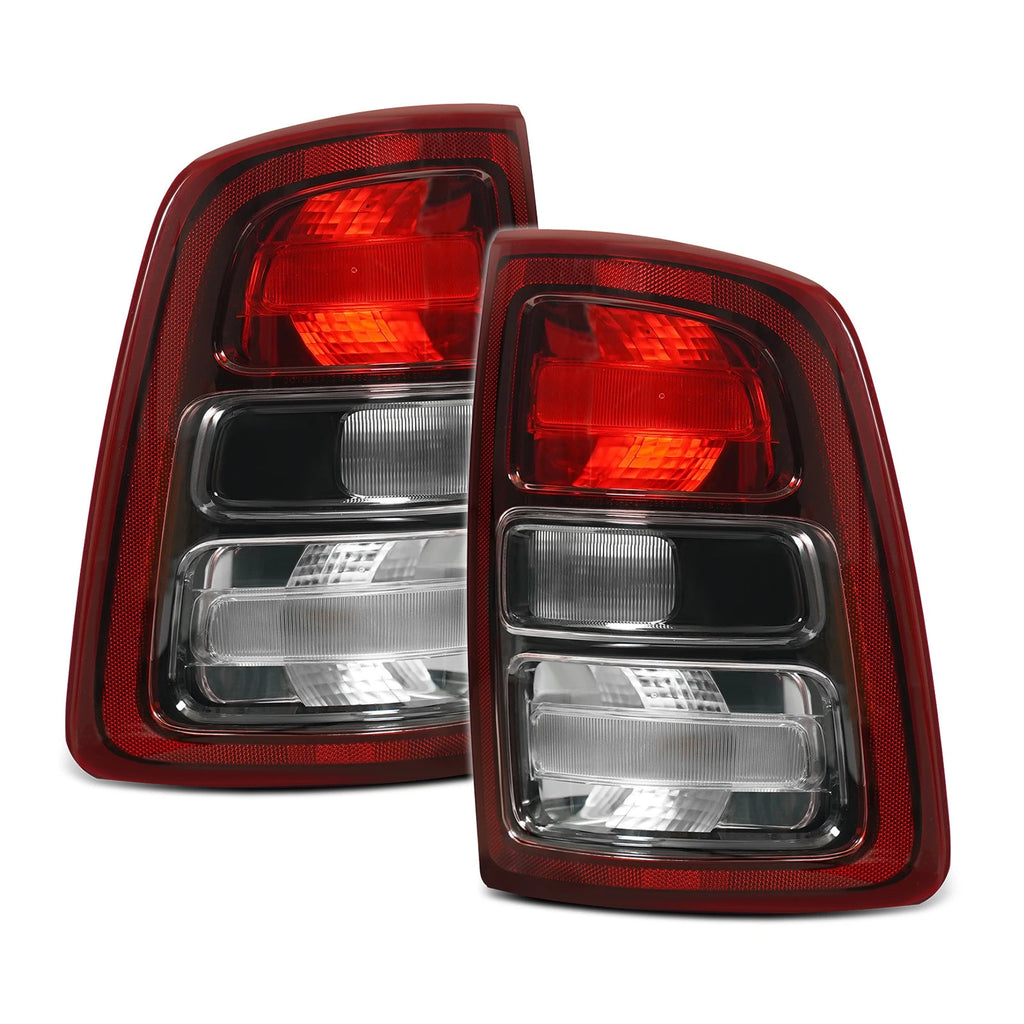 Halogen Tail Light Lamp Pair for Dodge Ram 2500 3500 (2019–2022) Black Trim