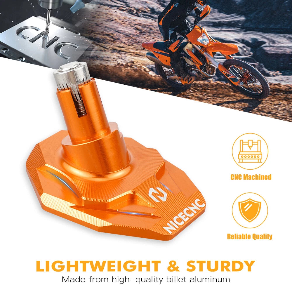 CNC Kickstand Side Stand Base Pad for KTM 150 250 300 350 450 XC XCF (2008–2023)