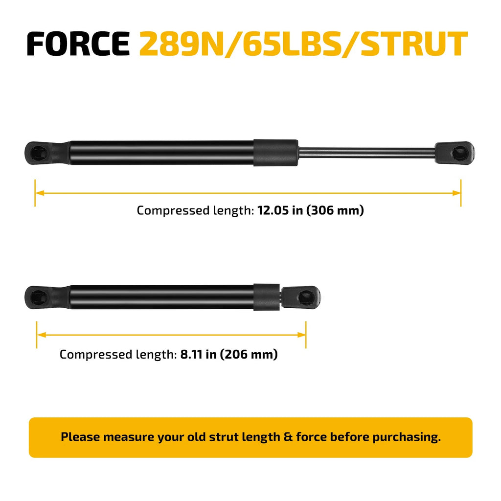 2X 12" Gas Struts for Camper Shell Topper Rear Window (C16-25563)