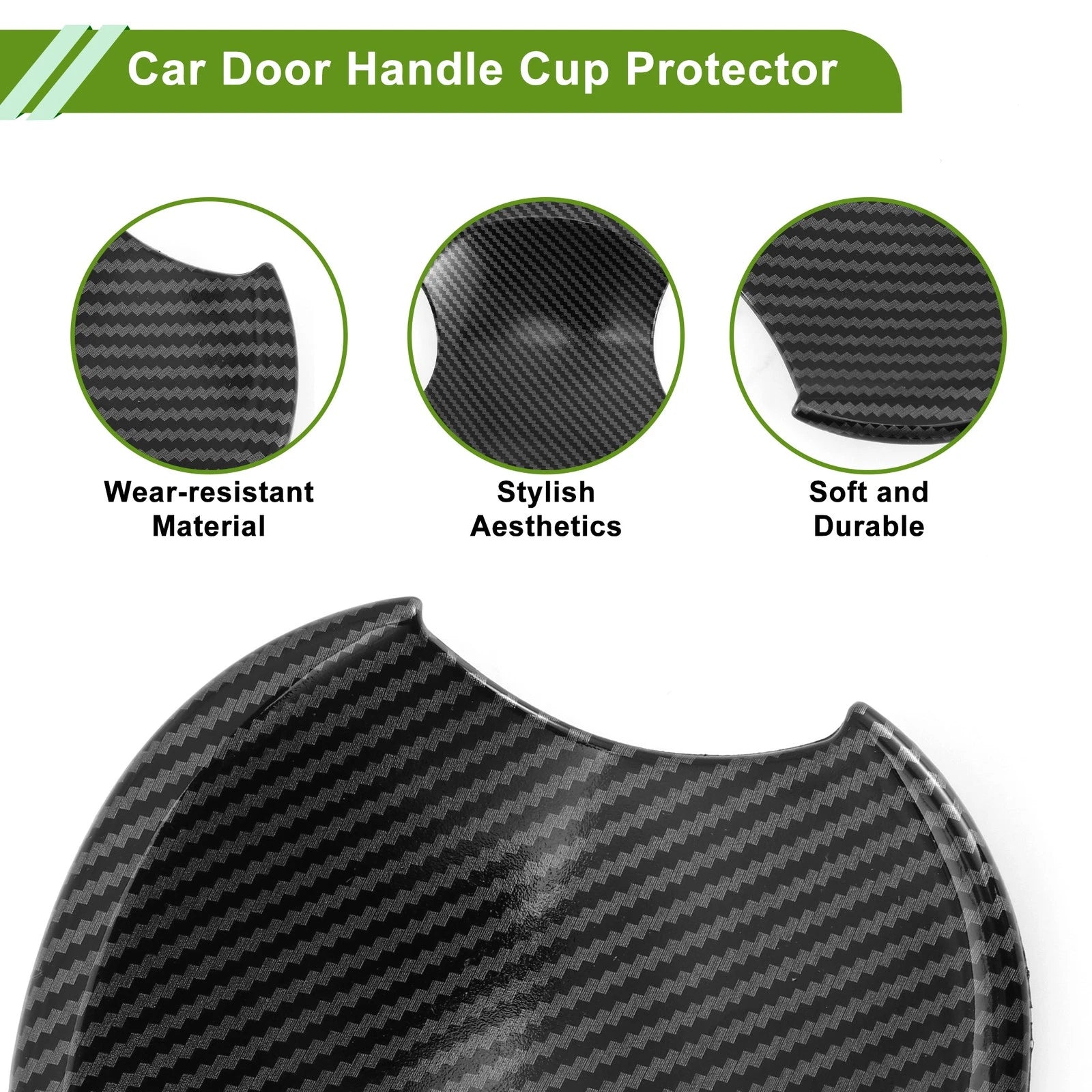 Set of 4 Carbon Fiber Door Handle Cup Protectors for Honda Civic (2006–2011)