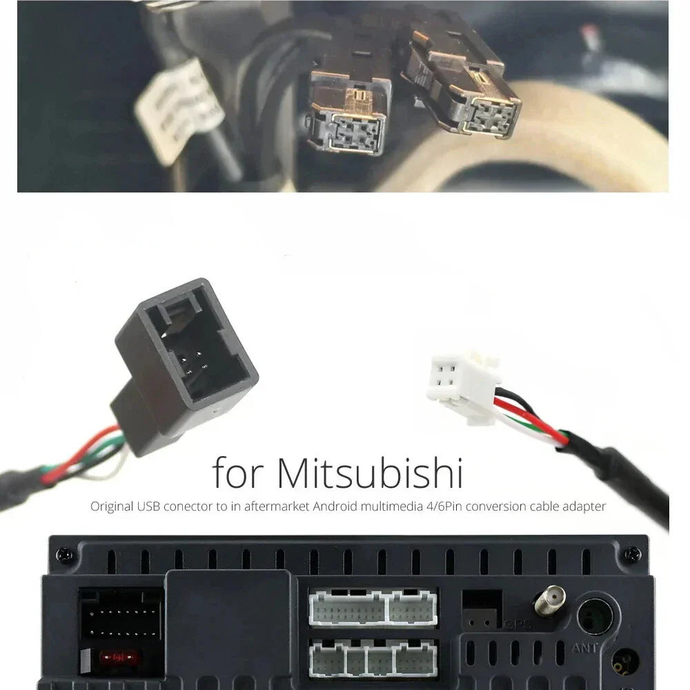 Android Multimedia Player Wire Harness Cable Adapter for Mitsubishi Pajero ASX