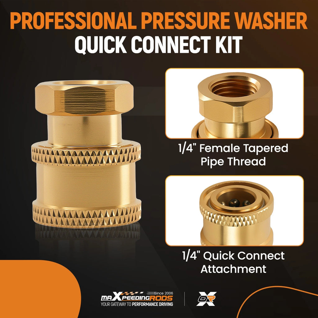 1/4" Quick Connect Socket to Female NPT Adapter for Pressure Washer Gun (2024–2025)