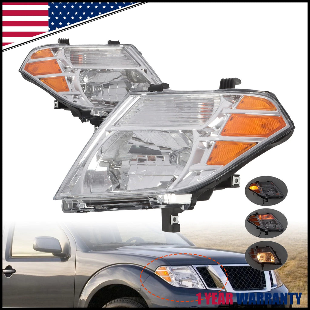 Set of 2 Headlights for Nissan Pathfinder (2008–2012) Chrome