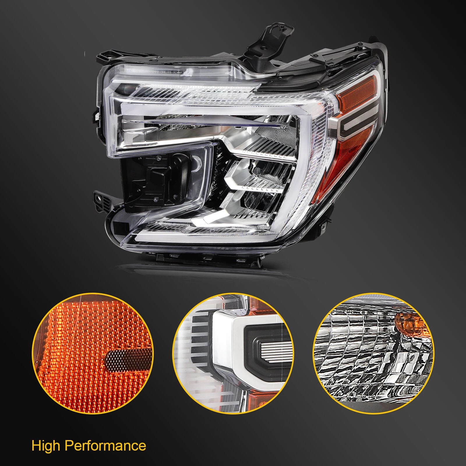 LED Left Driver Side Headlight Assembly for GMC Sierra 1500 (2019–2021)