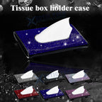 Crystal Car Visor Tissue Dispenser for PU Leather Backseat (2010-2025)