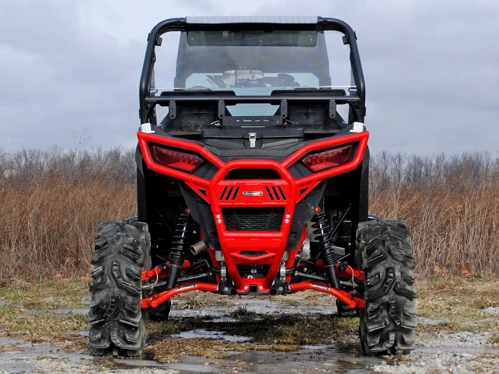 Heavy Duty Rear Bumper for Polaris RZR S 1000 (2016–2020) - Red