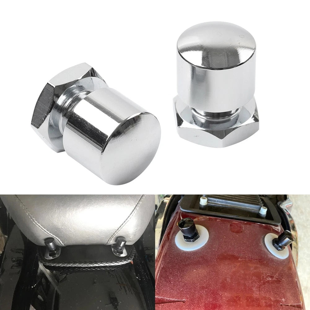 2X Solo Seat Vintage Nuts Screw for Harley Touring Road Glide Street Glide (2014–2023) Chrome