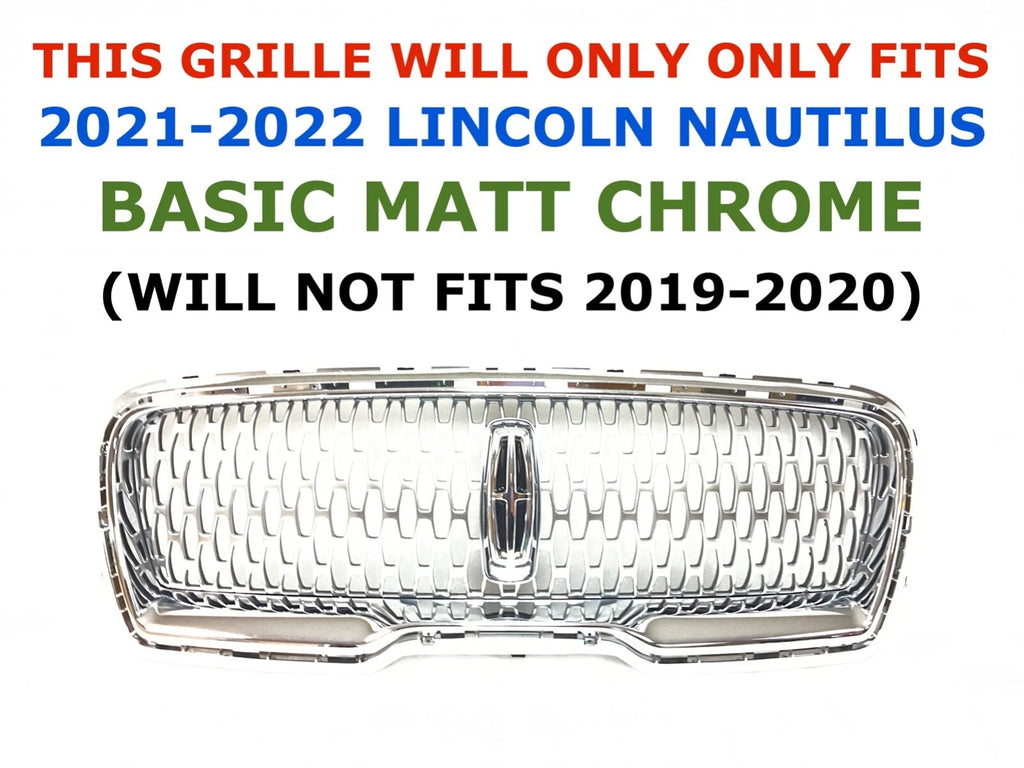 Chrome Front Upper Bumper Grille for Lincoln Nautilus (2021–2022) MA1B-8200-ND