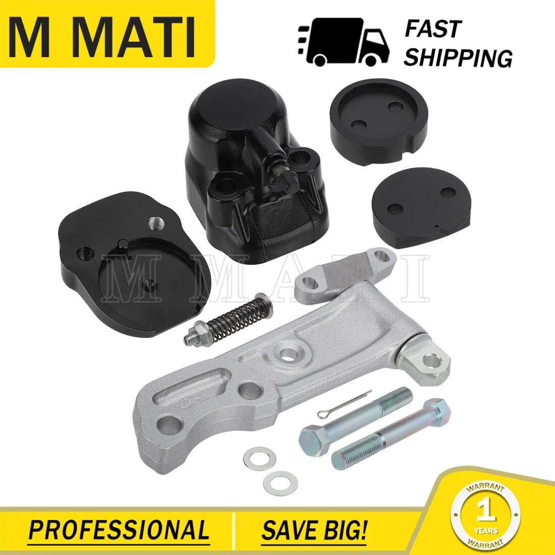 Front Brake Caliper Kit & Pads for Honda CB350 CB360 CB400F CB450 CB500 CB550 (1968–1978)