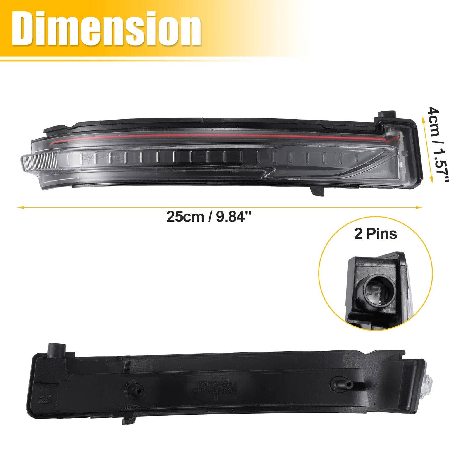 Right Side Mirror LED Turn Signal Indicator Light for Nissan Rogue (2014–2020)