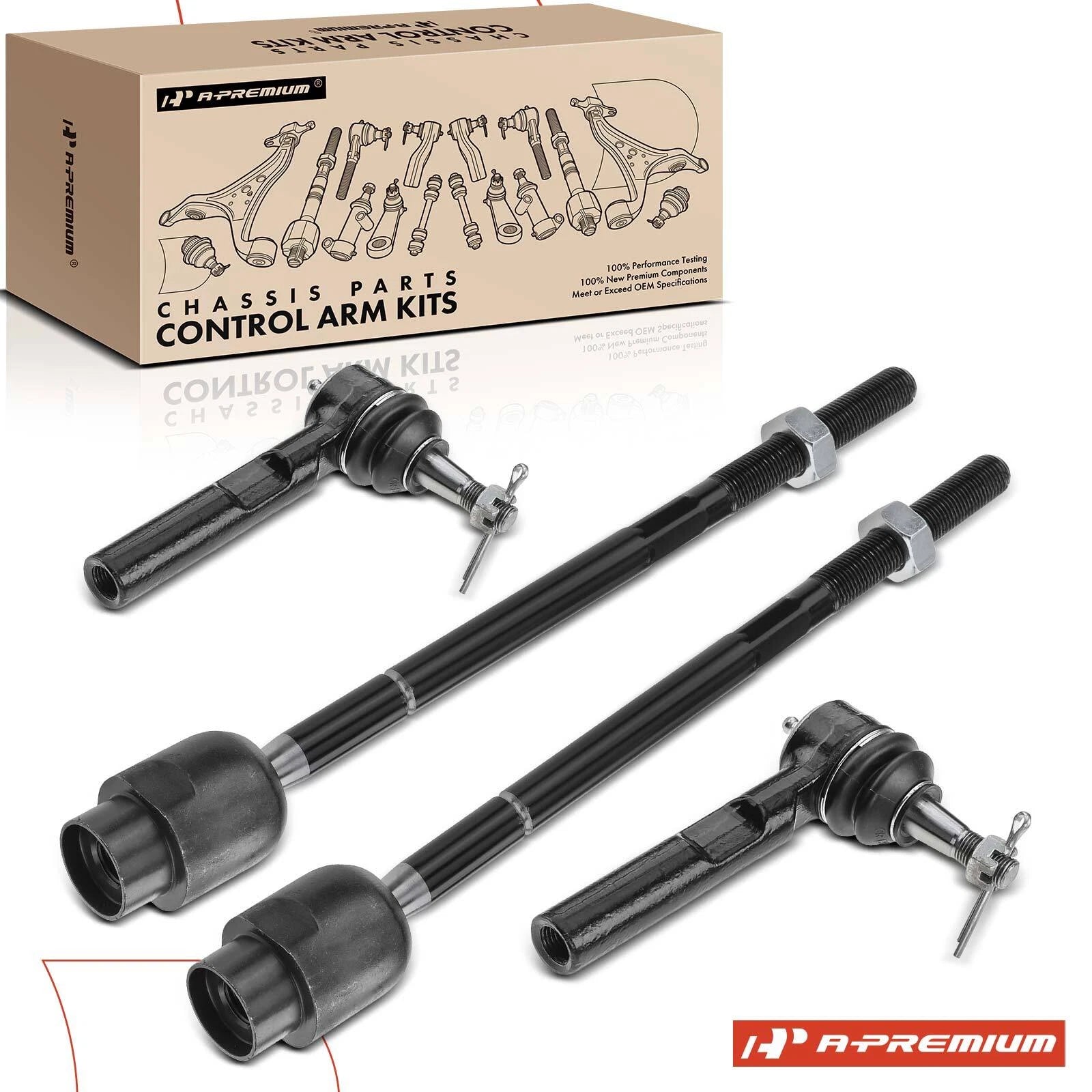 Set of 4 Front Inner & Outer Tie Rods for Chevy Malibu (2004–2012)
