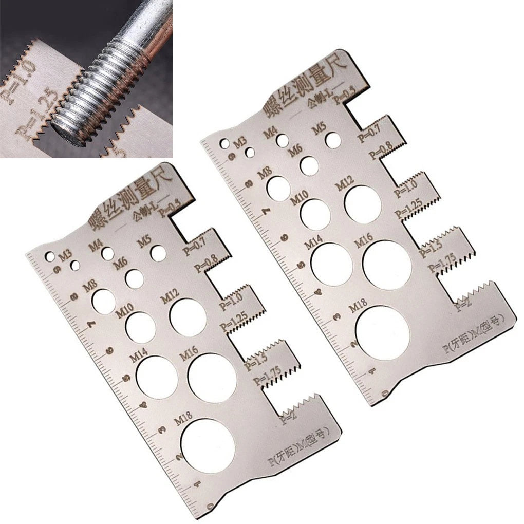 100mm Screw Thread Pitch Gauge Tool for Accurate Reading (Stainless Steel)