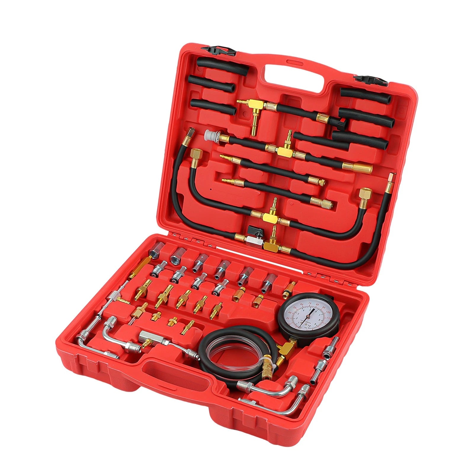 Fuel Injection Pressure Tester Gauge Tool Set for Gasoline Engines (0-140 psi)