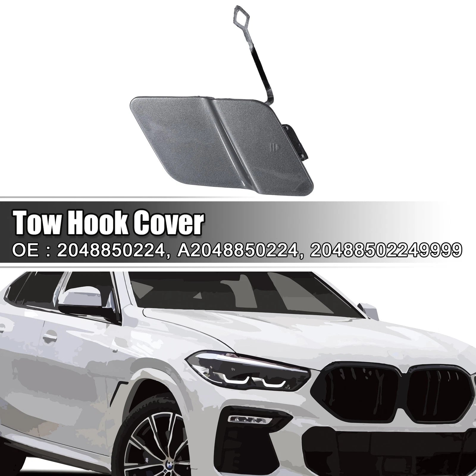 Tow Hook Eye Hole Cover for Mercedes Benz GLK250 (2010–2015) Gray