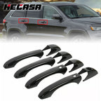 Set of 4 Exterior Door Handle Trim Covers for Jeep Grand Cherokee (2011–2019) Black