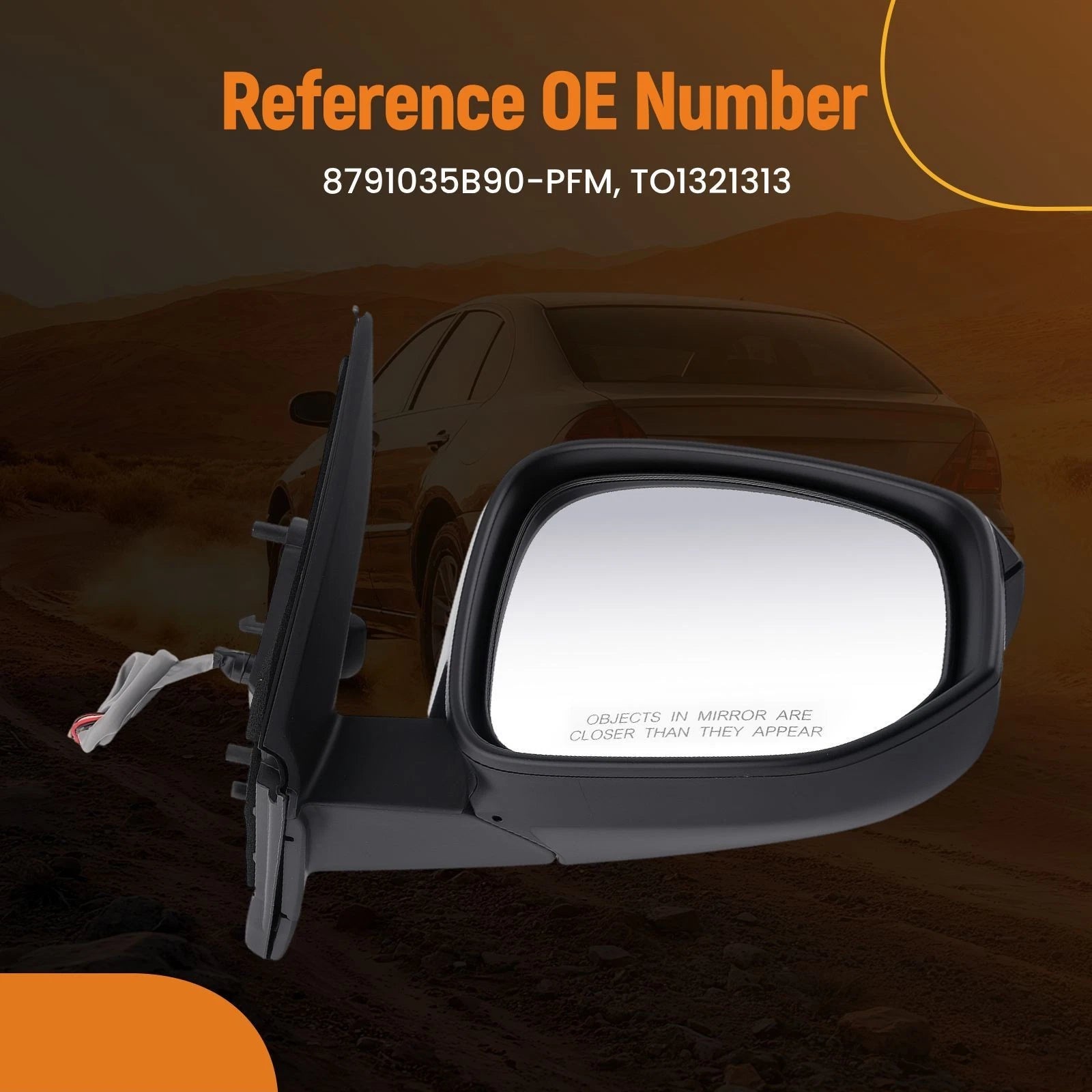 Heated Right Rear View Mirror for Toyota 4Runner (2014–2018) TO1321313