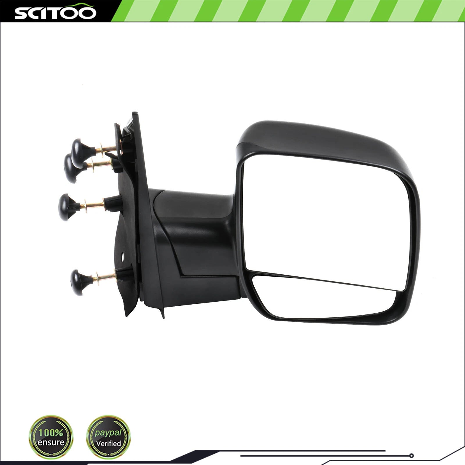 Clear Passenger Side Telescoping Black Mirror for Ford Econoline (2003–2014)