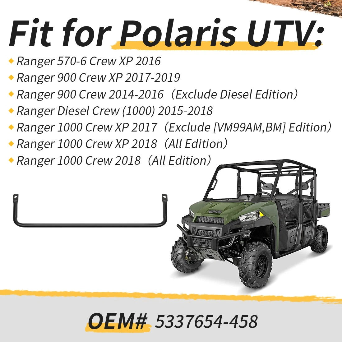 Rear Stabilizer Tube for Polaris Ranger Crew XP 570-6 900 1000 Diesel (2015–2023) 5337654-458