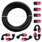 10FT Nylon Braided CPE Oil Gas Fuel Line Hose End Fitting Kit 10AN for Universal