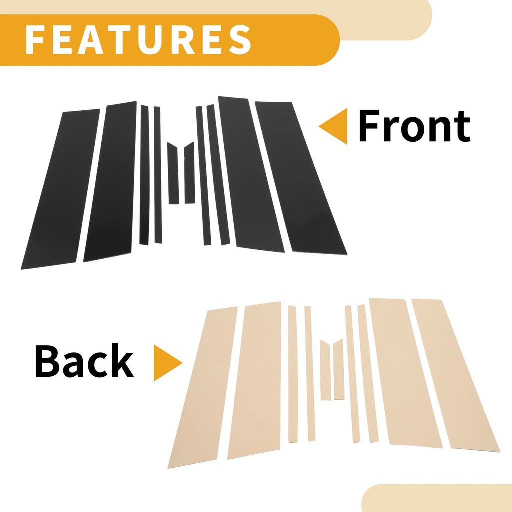 10 Pcs Window Trim Cover for Toyota RAV4 (2020–2021) Plastic Black