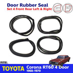 Door Rubber Seal Weatherstrip Set 4 Fits Toyota Corona RT60 4D Sedan 1968-70 D08