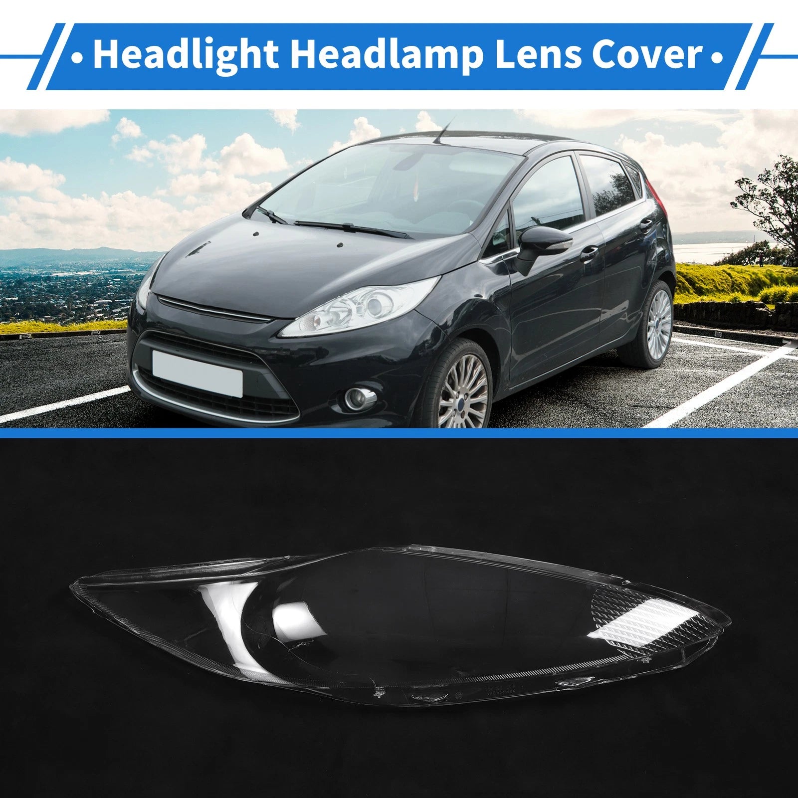 Headlight Lens Cover for Ford Fiesta (2009–2012) PC Clear