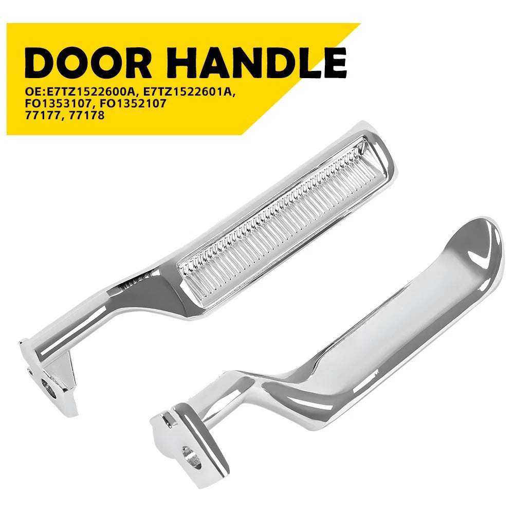 Chrome Metal Inside Interior Door Handle Pair for F-150 F250 F350 Bronco (1987–1996)