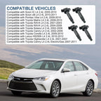 Set of 4 Ignition Coils for Toyota Camry RAV4 Highlander Lexus Scion (2002–2015)