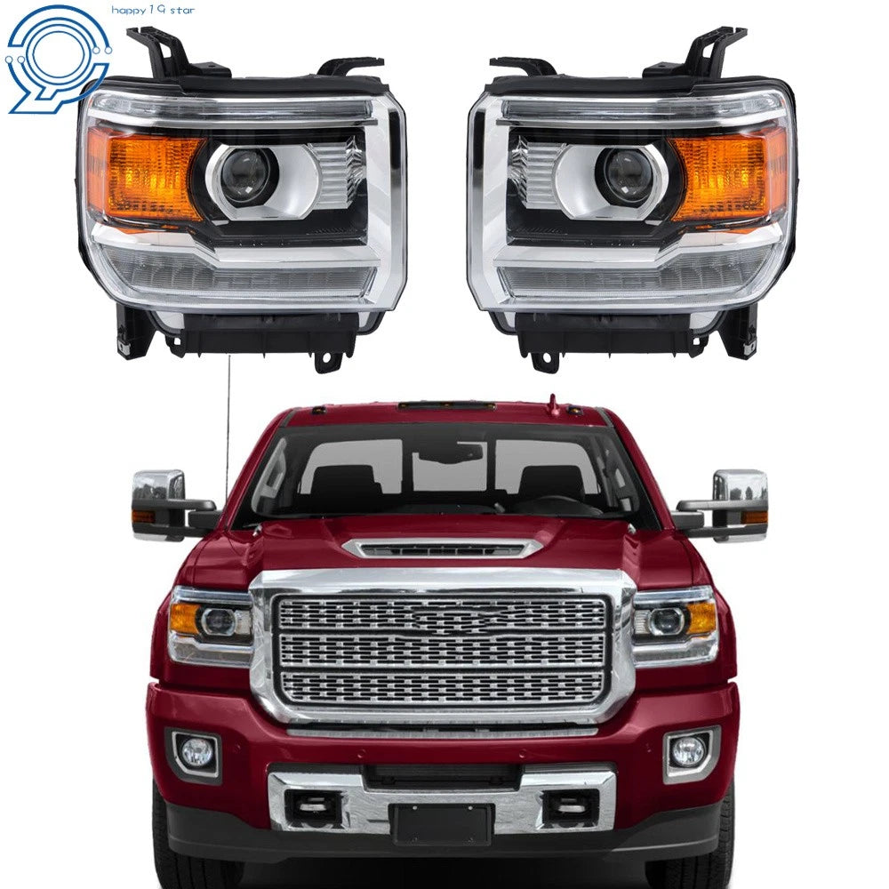 HID w/ LED DRL Headlight Set for GMC Sierra 2500HD/3500HD (2016–2019)