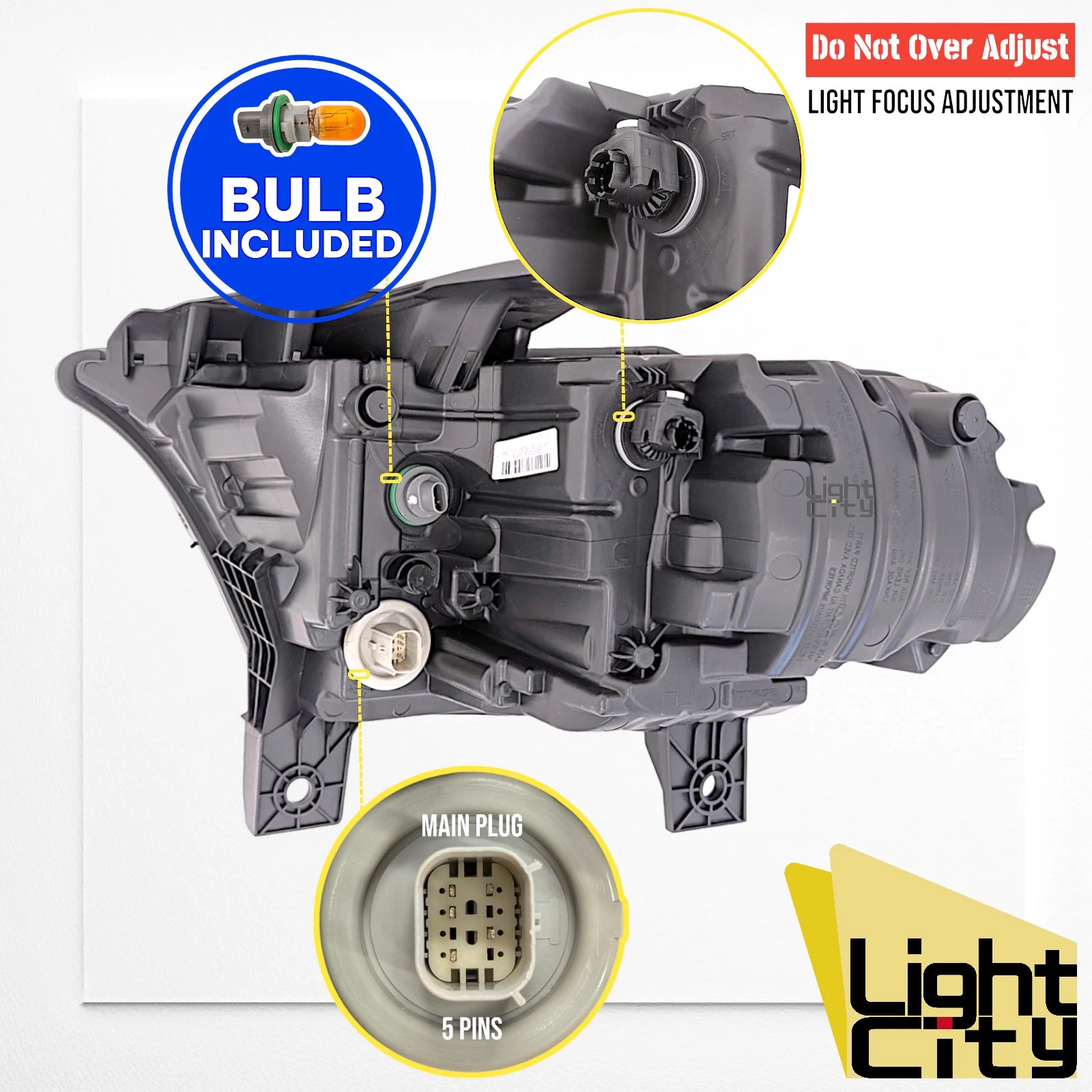 LED Headlight for Dodge Durango (2021–2024) Black Passenger RH