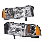 Chrome Amber Corner Headlight Assembly for Dodge Ram 1500 2500 3500 (1994–2002)