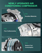 AC A/C Compressor for Volvo VNL Base 10.8L 11.9L 12.8L 14.9L 16.1L (2012–2014)
