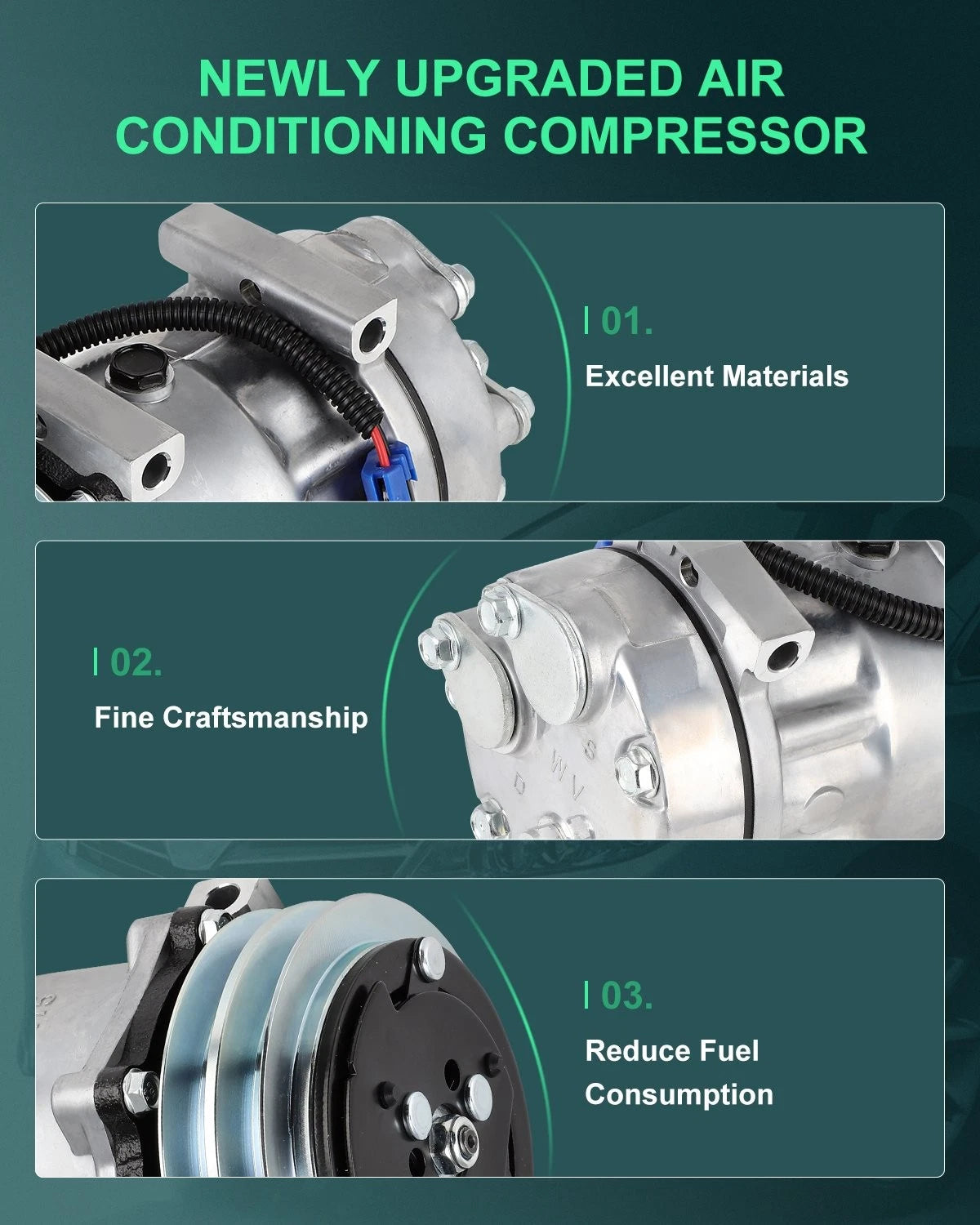 AC A/C Compressor for Volvo VNL Base 10.8L 11.9L 12.8L 14.9L 16.1L (2012–2014)