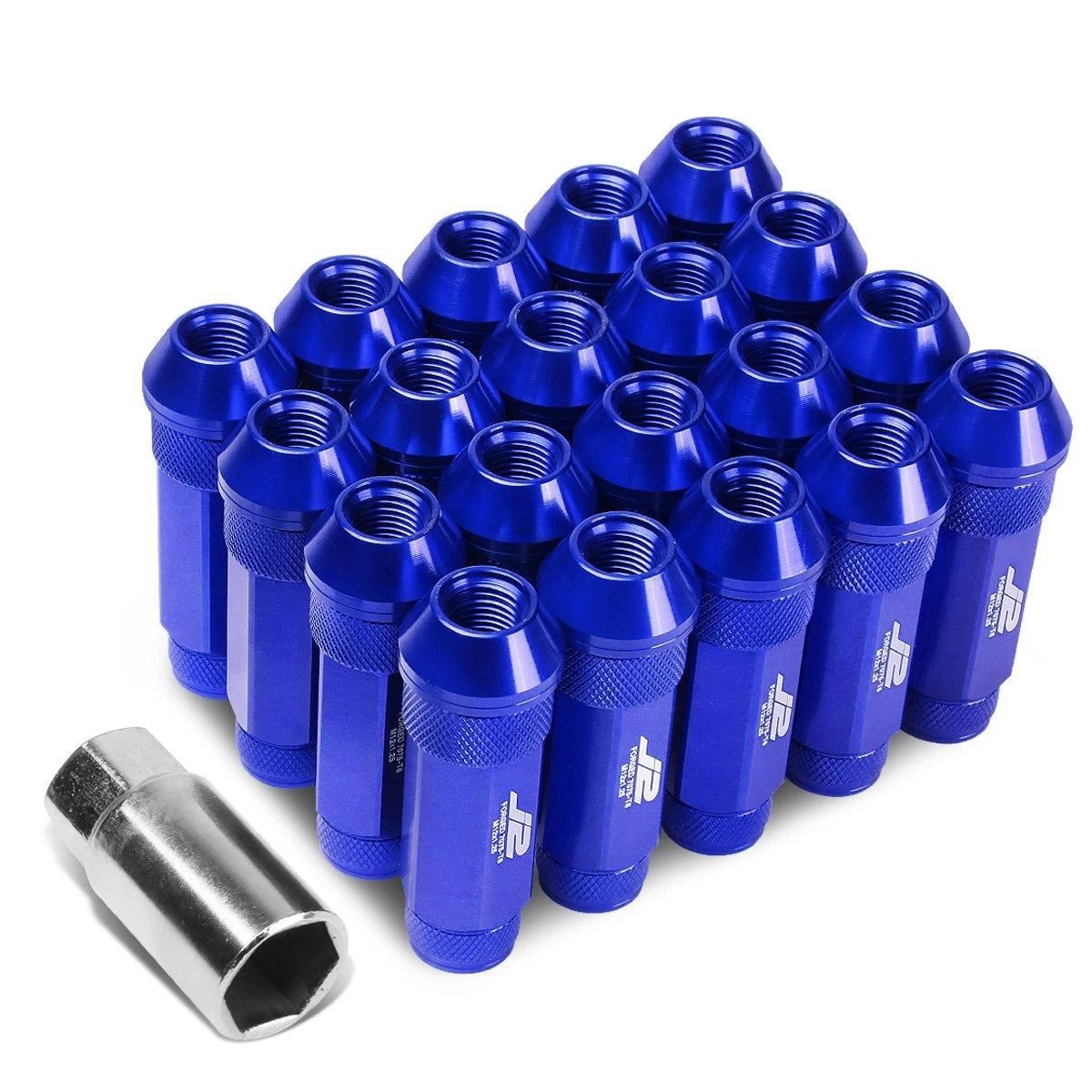 Set of 20 J2 7075 Forged Aluminum M12x1.25 Open-End Lug Nuts for