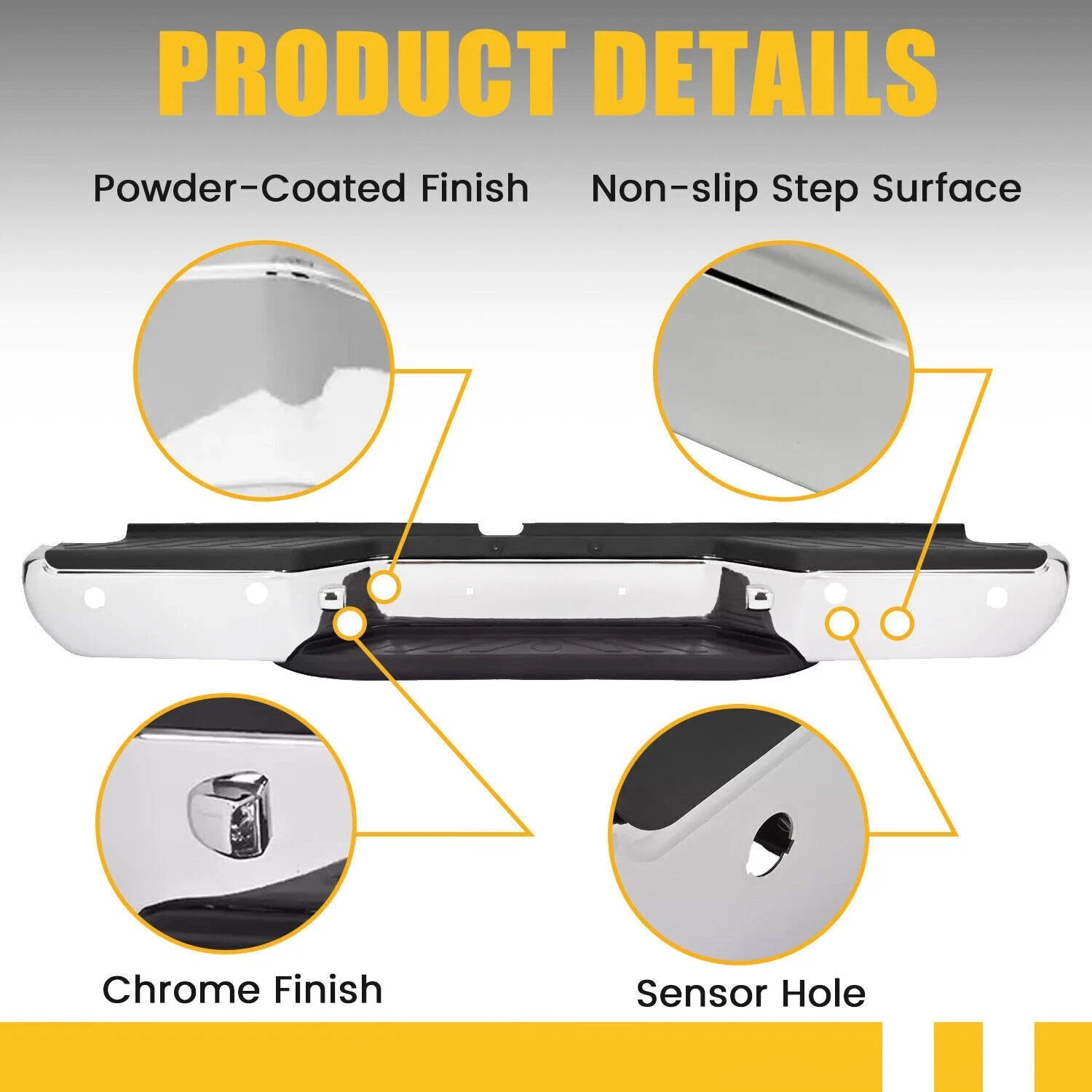 Rear Step Bumper Assembly with Sensor Hole for Nissan Frontier (2013-2021)