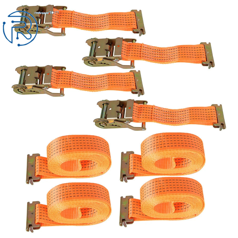 Set of 4 Heavy Duty 2" x 20' E-buckle Ratchet Straps 4400 lbs