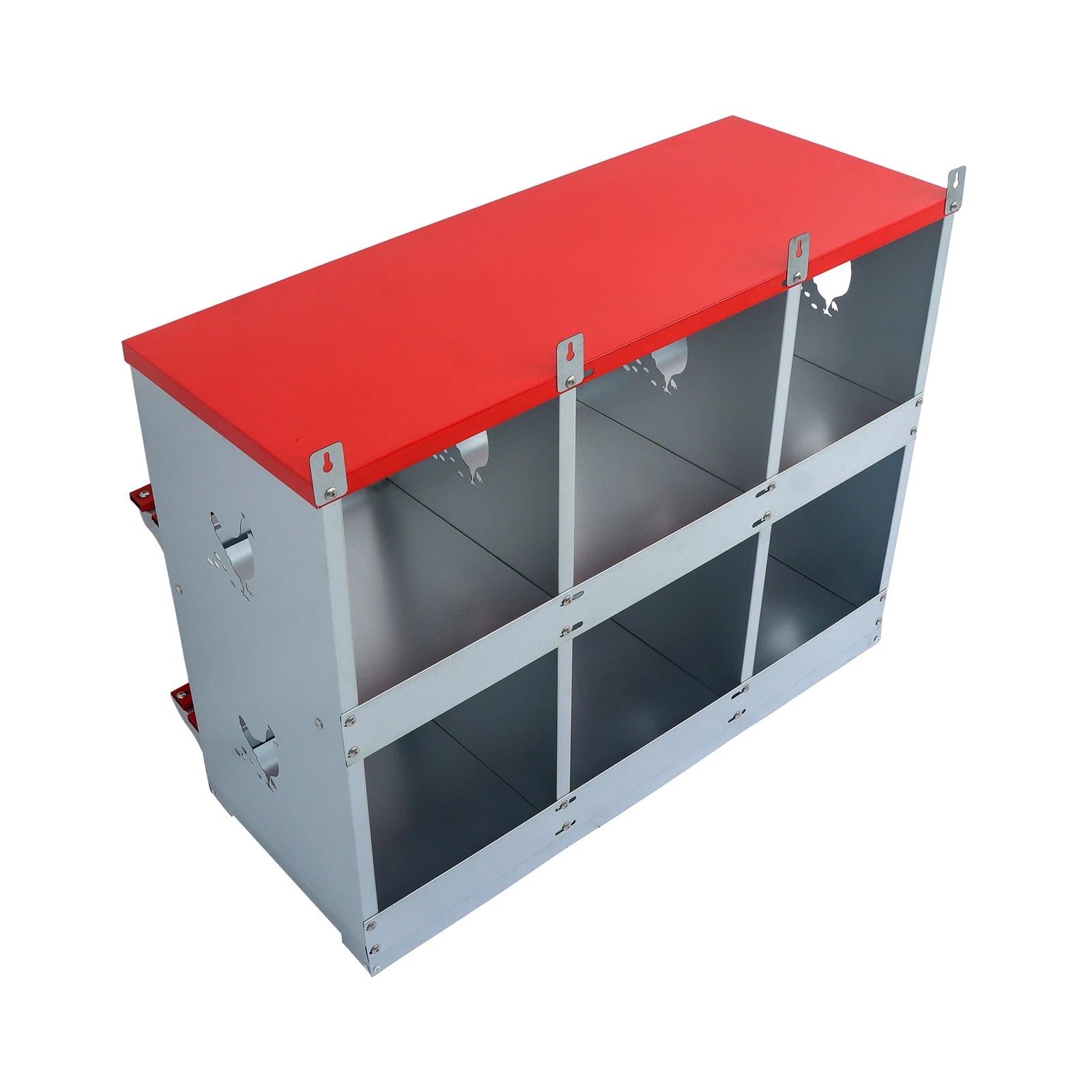 6-Compartment Chicken Nest Box with Inclined Nesting Boxes