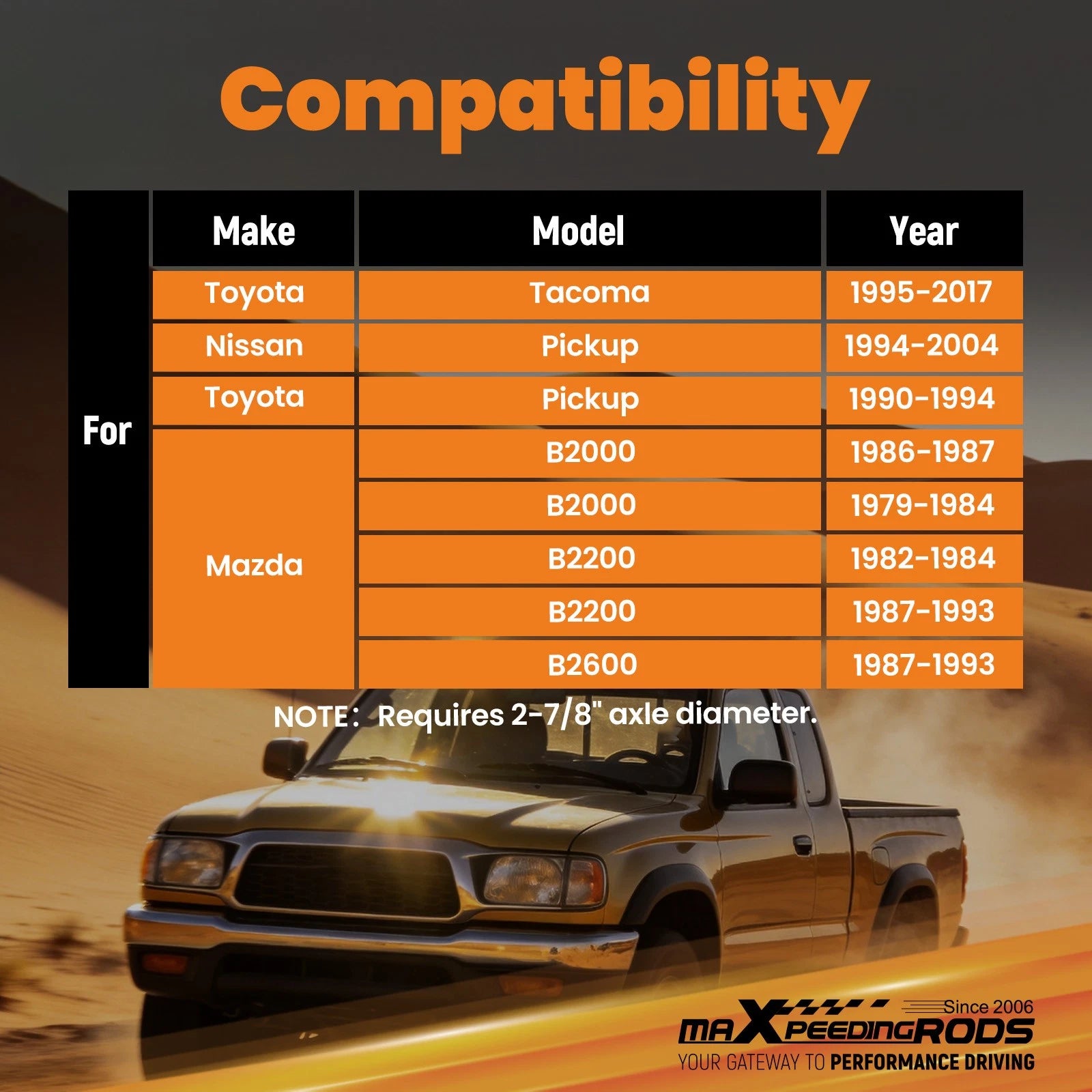 3" Rear Lowering Block for Toyota Tacoma/Nissan (CNC)