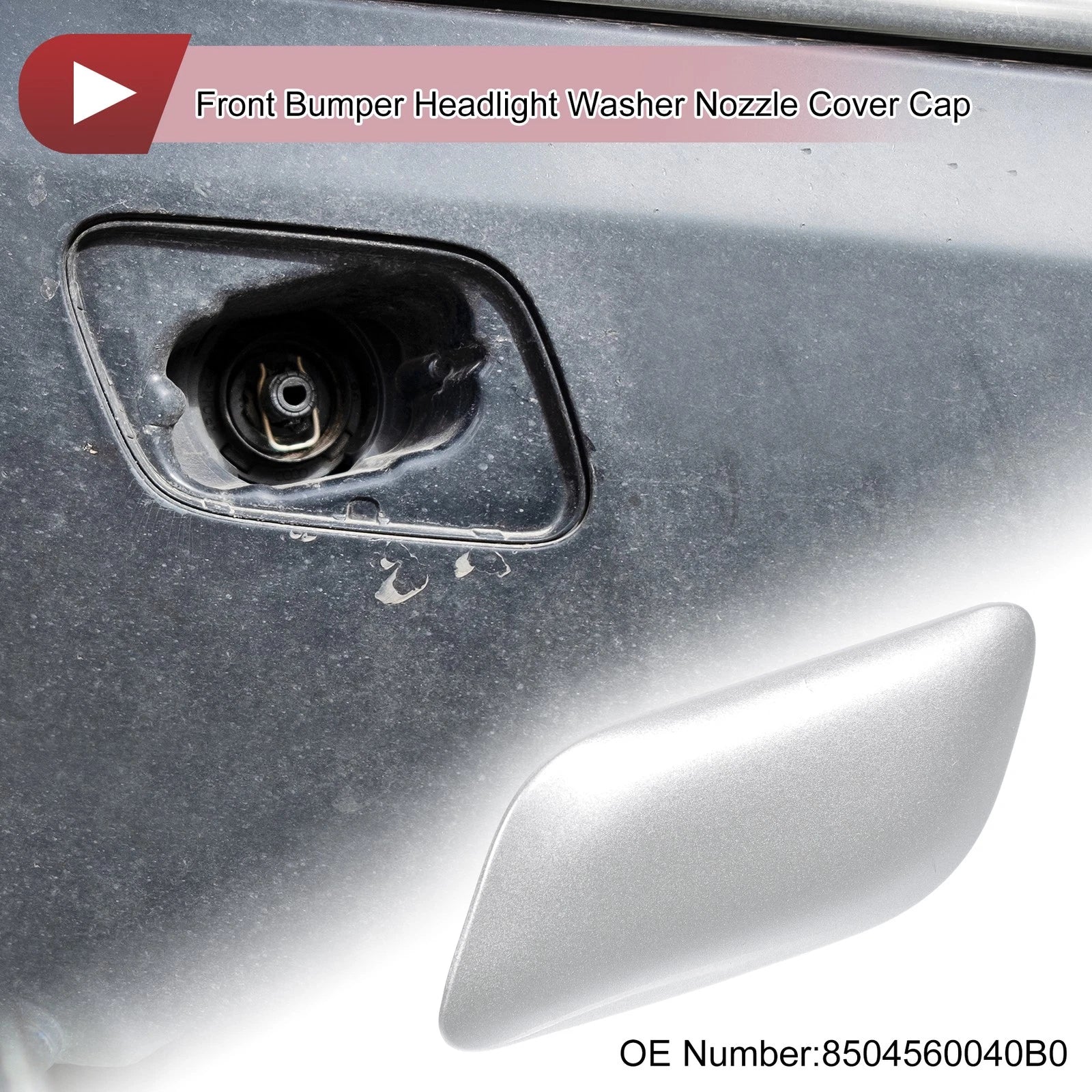 Front Left Washer Nozzle Cover Cap for Lexus LX570 (2008–2011) Silver Tone