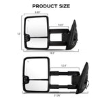 Set of 2 Power Heated LED Signal Towing Mirrors for Silverado Sierra 1500 2500 (2007–2013)
