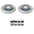 Set of 2 DuraGo Rear Rotors & Hella Low-Met Disc Brake Pads for Ford Jeep Compass (EDE)